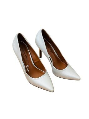 Christian Siriano Ivory Pointed-Toe Stiletto Pumps